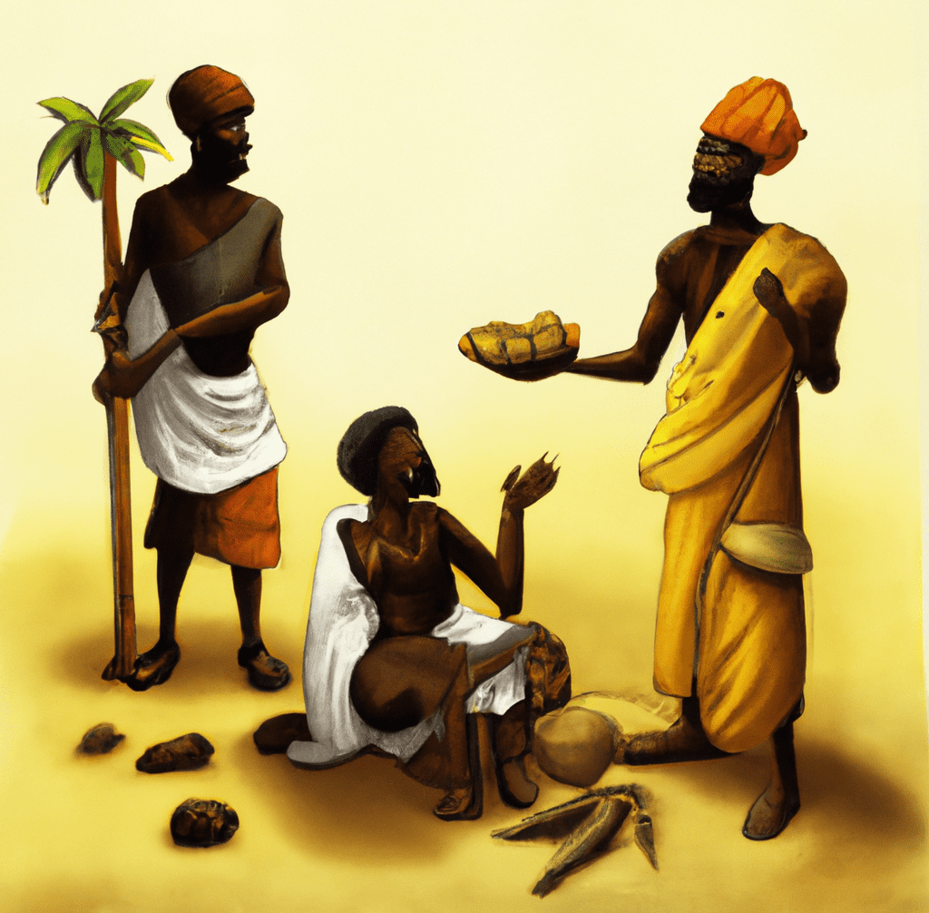 Ancient African Merchants Trading Gold