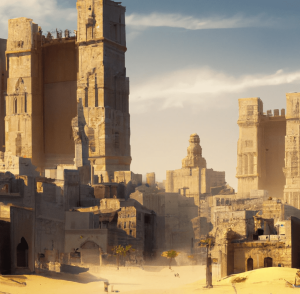 Artist impression of the city of Timbuktu at its peak