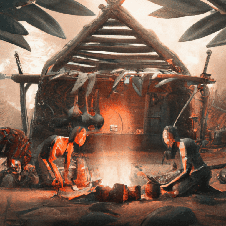 Artist impression of the Haya People making Carbon steel in the form of digital art.