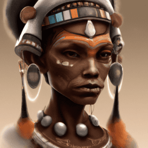 Artist impression of a Ndwandwe woman in the form of digital art.