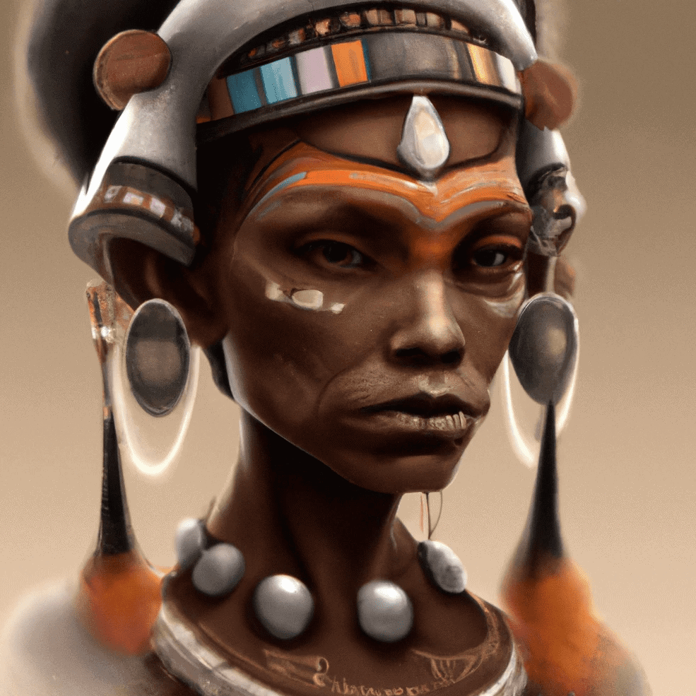 Artist impression of a Ndwandwe woman in the form of digital art.