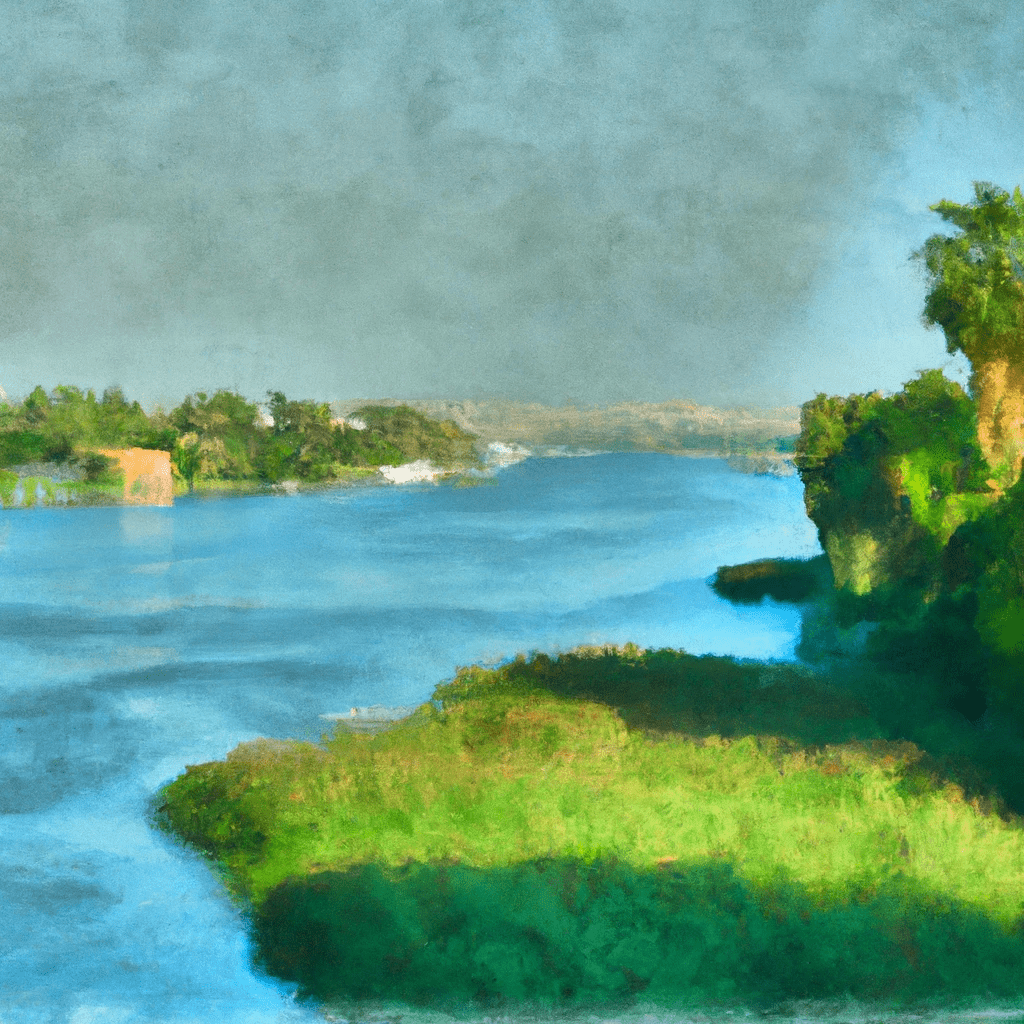 Image of the River Nile in digital art style