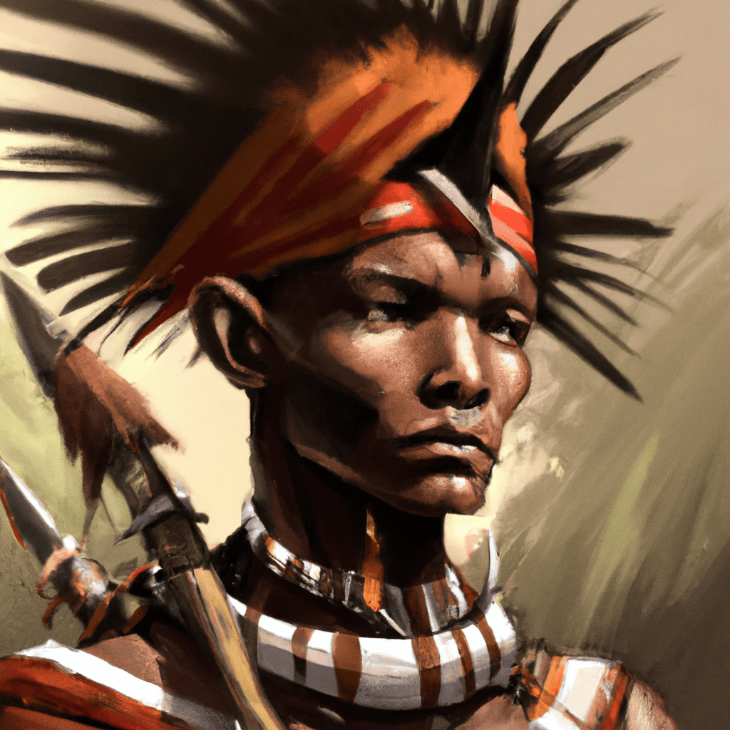 Artist impression of Shaka Zulu in Digital Art form.