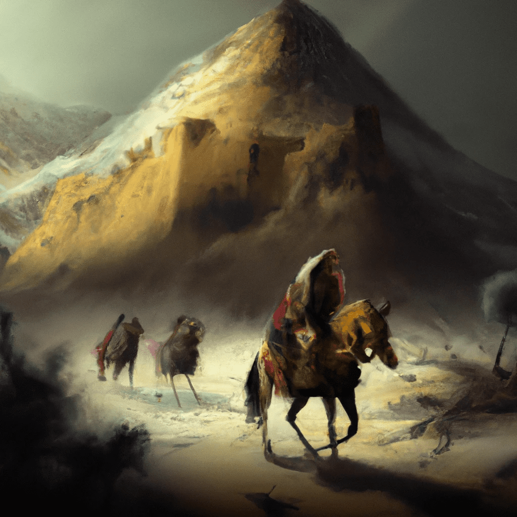 Artist impression of Berbers Riding Horses