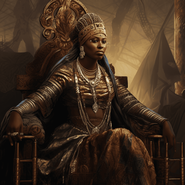 Artist impression of Queen Amina as a Queen.