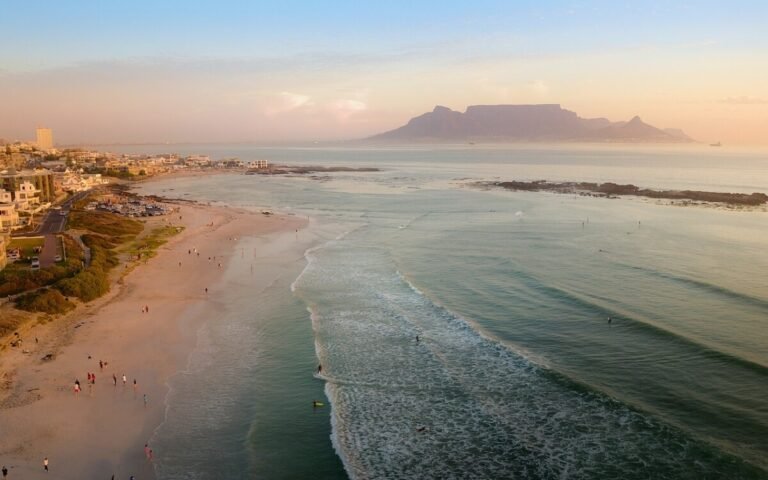 Beach side of Cape Town, a key player of tourism in South Africa